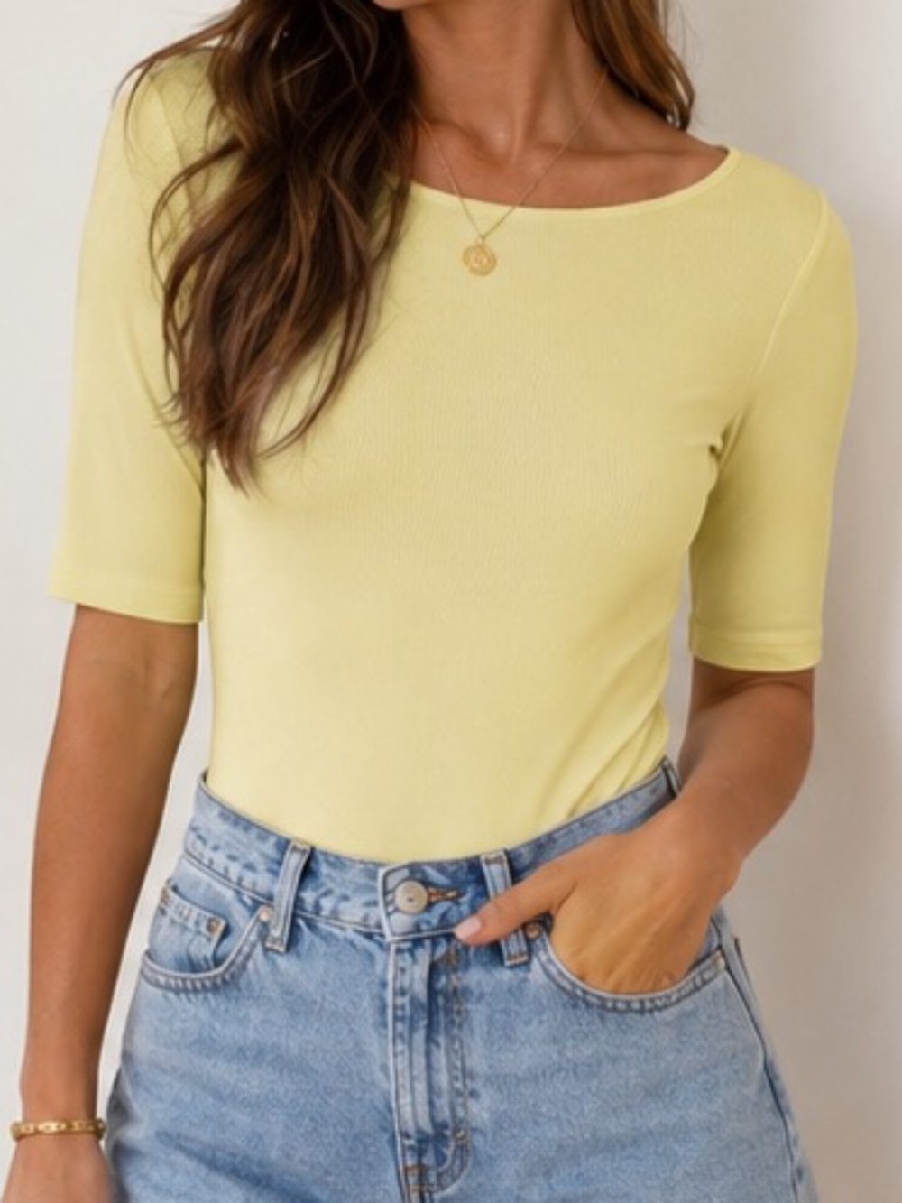 Express Butter Yellow Clean Girl Summer Minimalist Ribbed Thong Bodysuit, Sz XL